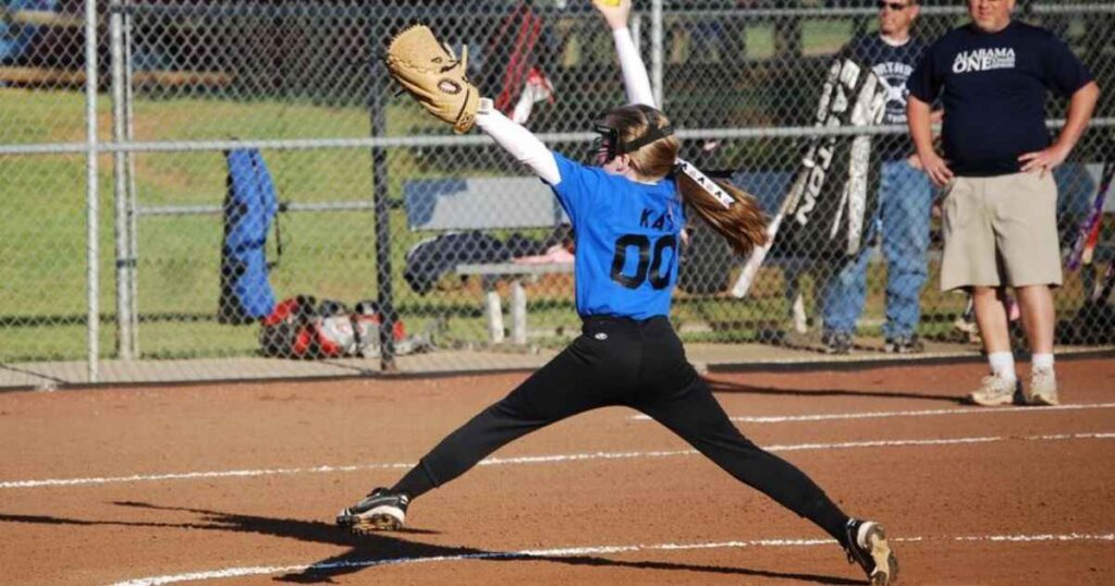 Which player wears a mask in softball